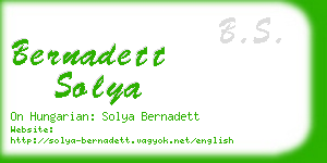 bernadett solya business card
